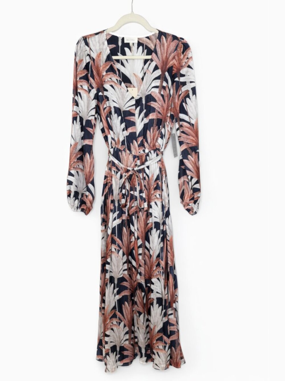 Melloday Botanical Elastic Waist Pleated Maxi Dress with Pockets – Small - NWT